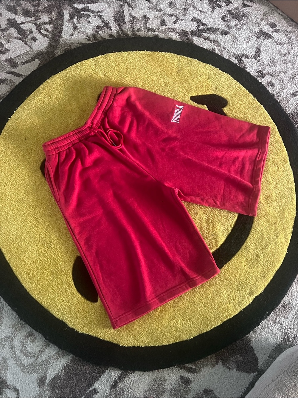 YoungLA 1107- extra long baggy shorts red medium